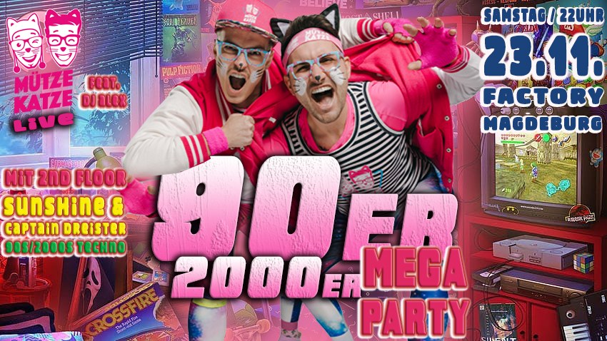 Die Mega 90's & 2000er Party mit Mütze Katze // 23.11.2024